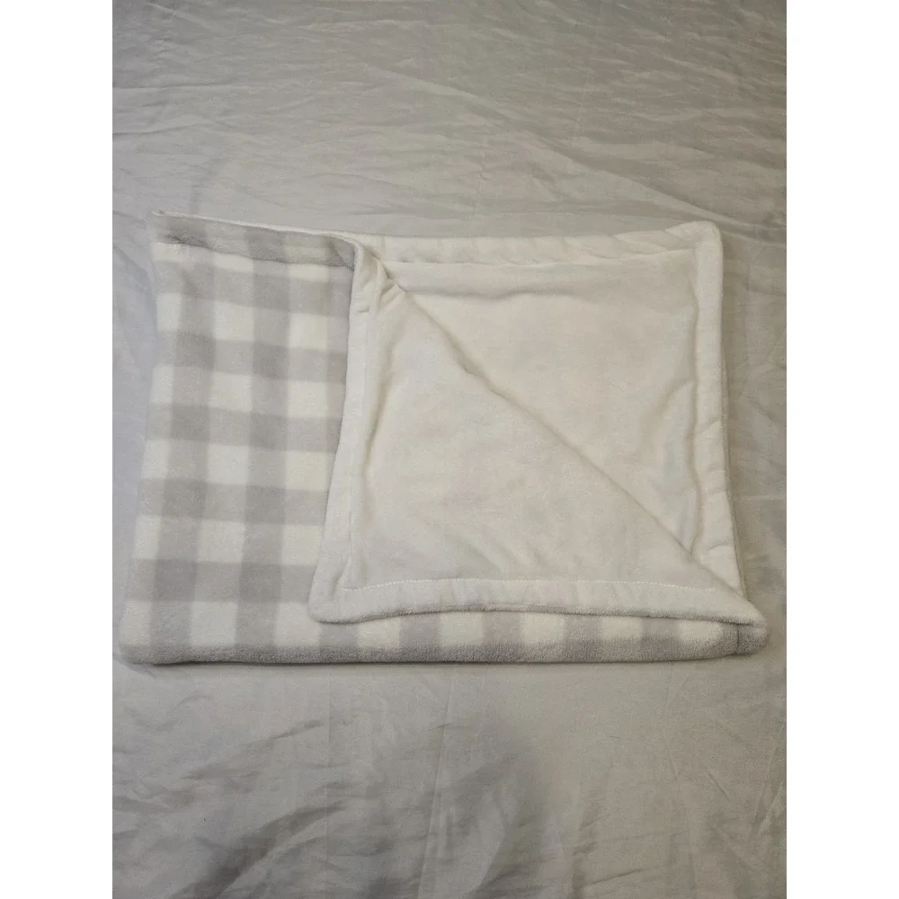 Blankets & Beyond Plush Gingham Gray White‎ Baby Blanket Lovey Security 29x38" - Picture 7 of 8